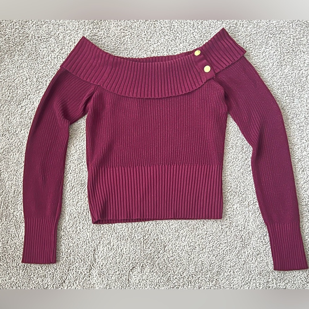 G by Guess Plum Off-Shoulder Sweater